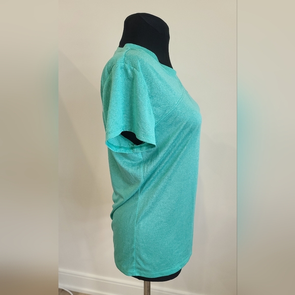 ATHLETIC WORKS, cut out back t-shirt, green, nwt S - Picture 4 of 8